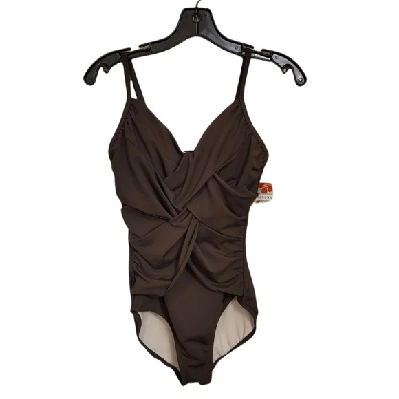 New Merona brown one piece swimsuit - Picture 1 of 6